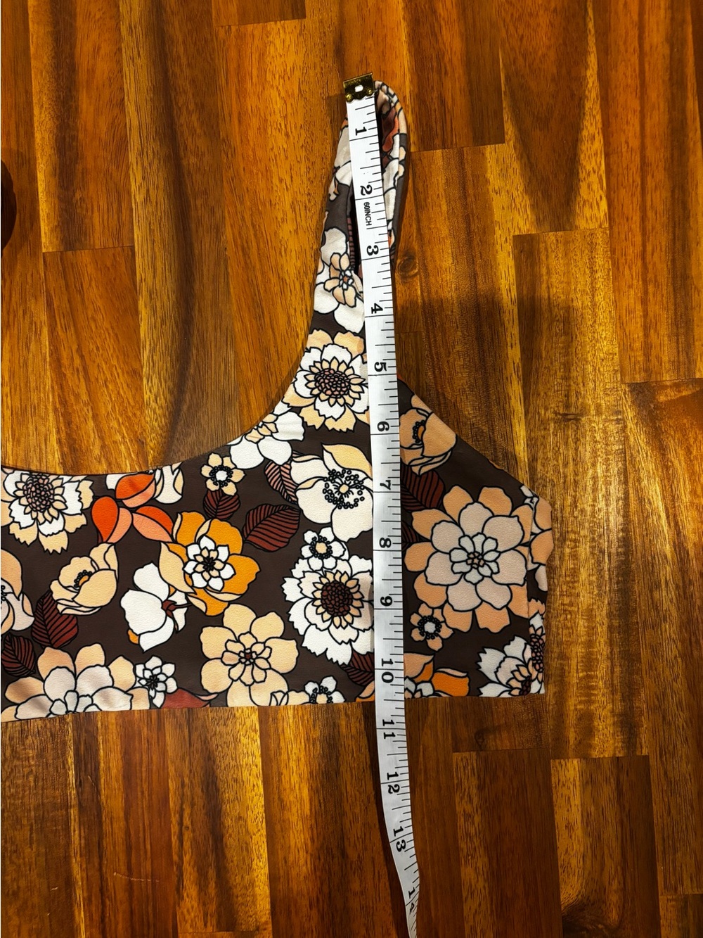 SKATIE Bikini Swimsuit Set Retro Floral Two-Piece Bikini Brown, Cream & Orange M - Picture 9 of 11